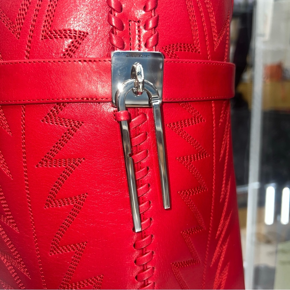 Givenchy Red Shark Leather Cowboy Boots 38 EU 8 US Eel Leather $2895 MSRP - Picture 8 of 16